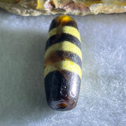 Natural Powerful Tibetan Old Oily Agate 3 Lines Dzi Bead Heavenly Master (Tian Zhu) 三行天诛 5.04g 29.0 by 10.5mm - Huangs Jadeite and Jewelry Pte Ltd