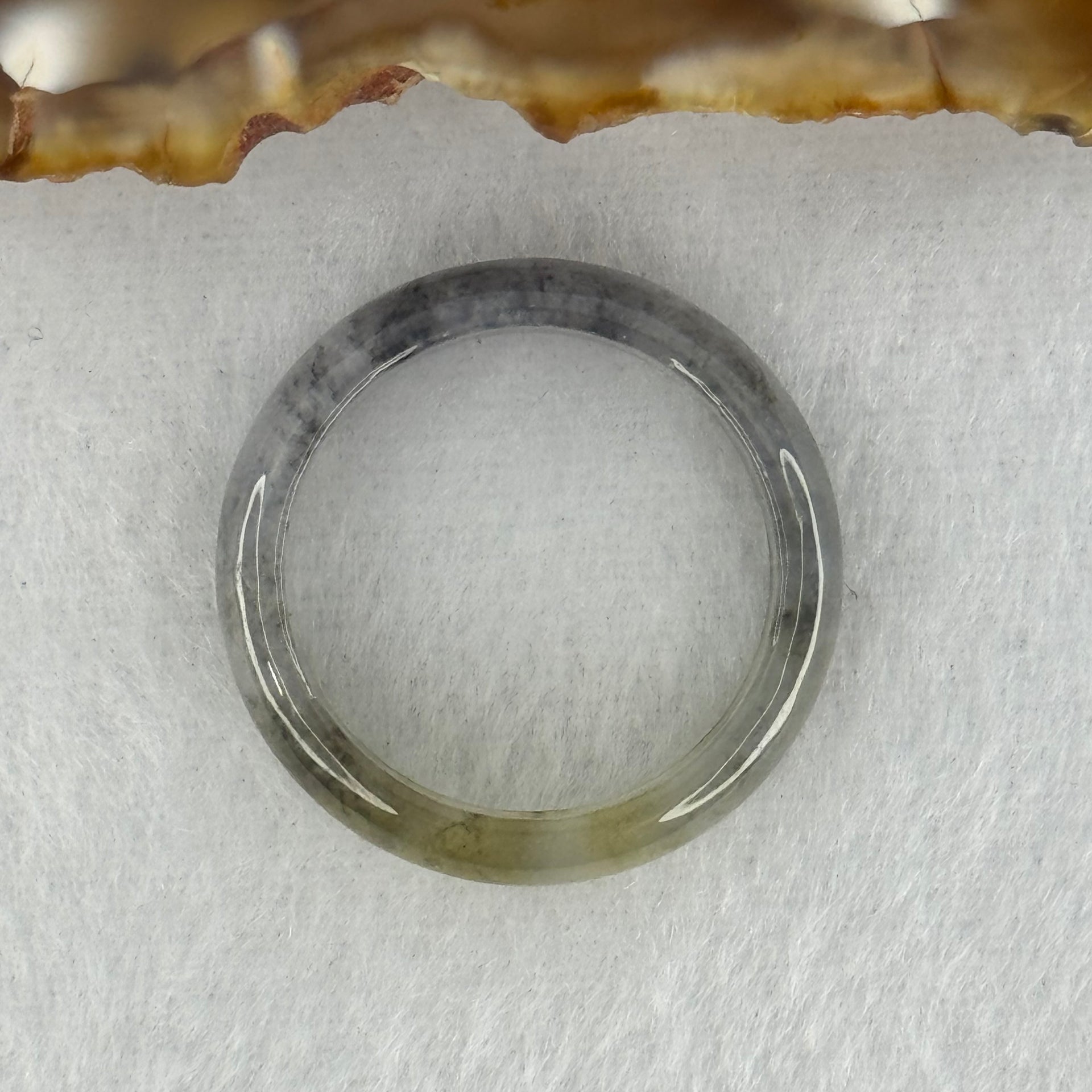 Type A Icy Wuji Black Grey with Yellow Jadeite Ring 3.21g 5.8 by 3.2mm US9.2 HK20.5 (Very Slight Internal Fine Line) - Huangs Jadeite and Jewelry Pte Ltd