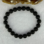 Natural Dark Matt Black Amber Beads Bracelet 天然大黑天翁琥珀手链 7.16g 15cm 8.3mm 22 Beads - Huangs Jadeite and Jewelry Pte Ltd