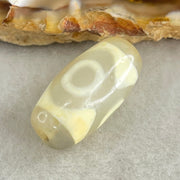 Natural Powerful Tibetan Old Oily Agate 3 Eyes Dzi Bead Heavenly Master (Tian Zhu) 三眼天诛 3.06g 20.1 by 10.3mm - Huangs Jadeite and Jewelry Pte Ltd