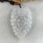 Grandmaster Type A Light Lavender with Green Patch Jadeite Grapes Pendant 《多子多福》 42.08g 60.7 by 39.0 by 11.8mm - Huangs Jadeite and Jewelry Pte Ltd