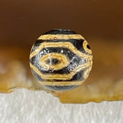 Natural Powerful Tibetan Old Oily Agate 6 Eyes Dzi Bead Heavenly Master (Tian Zhu) 六眼天诛 1.46g 10.3 by 10.4mm - Huangs Jadeite and Jewelry Pte Ltd