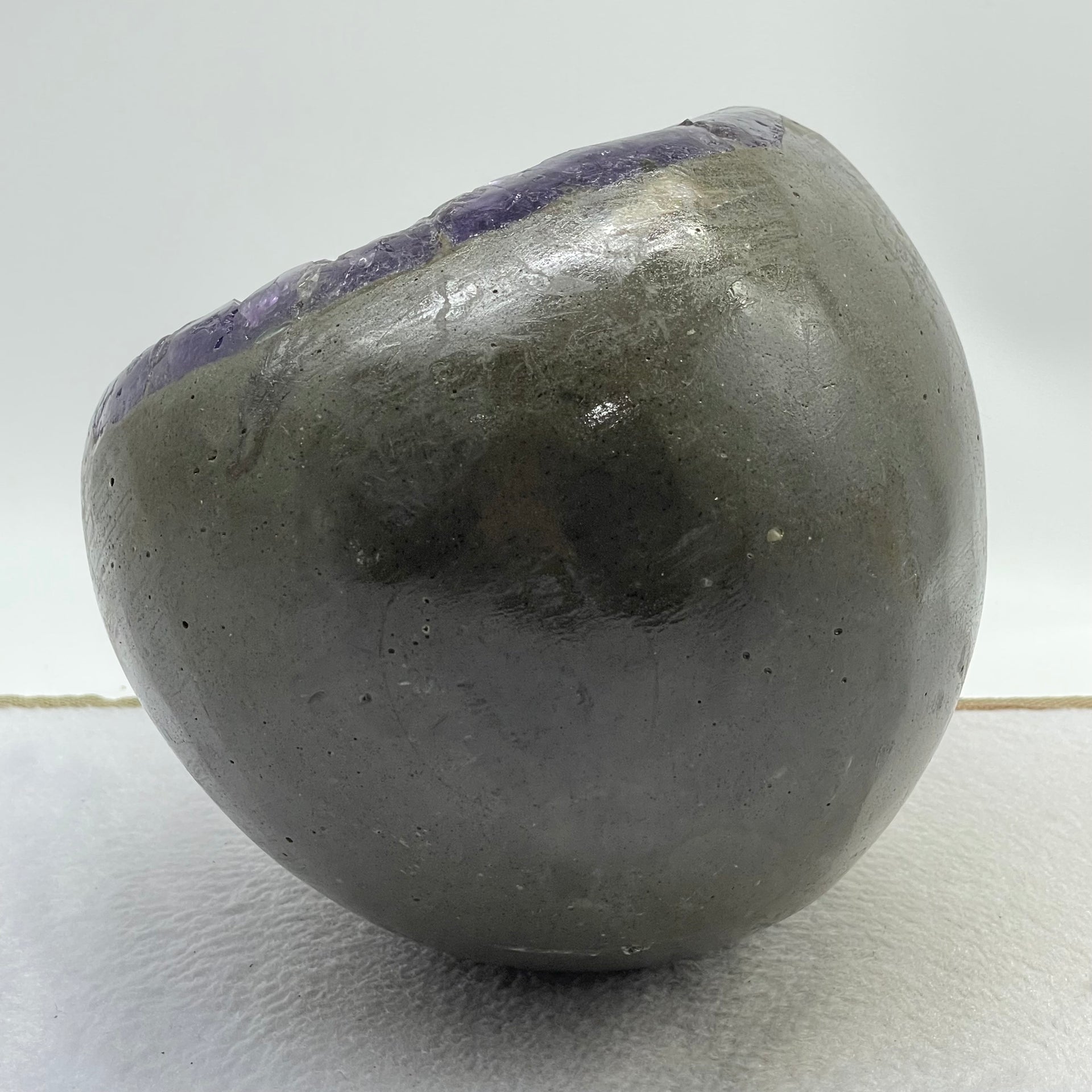 Natural Deep Purple Amethyst Egg with Wooden Stand Display Total Weight 6,264.9g 180.0 by 200.0 by 285.0mm - Huangs Jadeite and Jewelry Pte Ltd