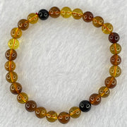 Natural Mixed Color Amber Beads Bracelet 3.66g 15cm 6.3mm 29 Beads - Huangs Jadeite and Jewelry Pte Ltd