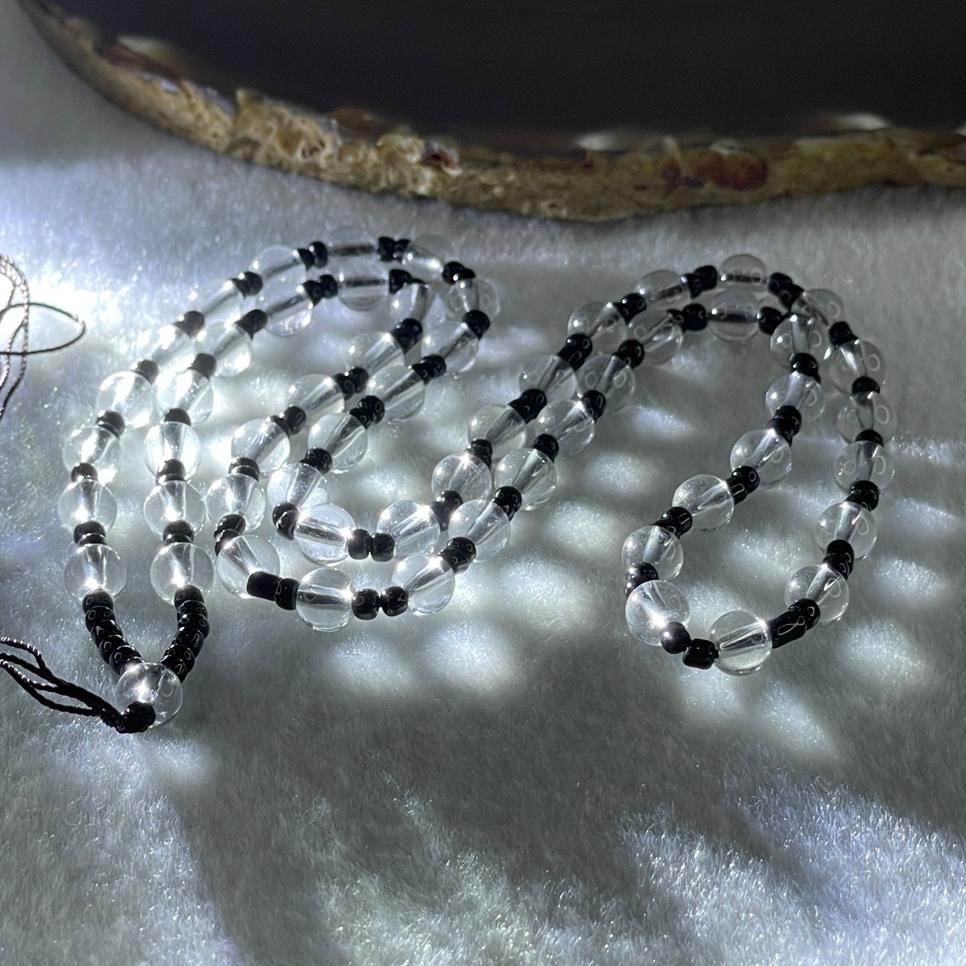 Clear Liuli Beads Necklace 20.48g 58cm 6.2mm 57Beads - Huangs Jadeite and Jewelry Pte Ltd