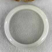 Natural Type A Near White Jadeite Bangle | 61.2mm Inner Diameter (62.51g 13.0x8.0mm | Slight External Line | Pure Mind, Serenity & Aura Cleansing) - Huangs Jadeite and Jewelry Pte Ltd