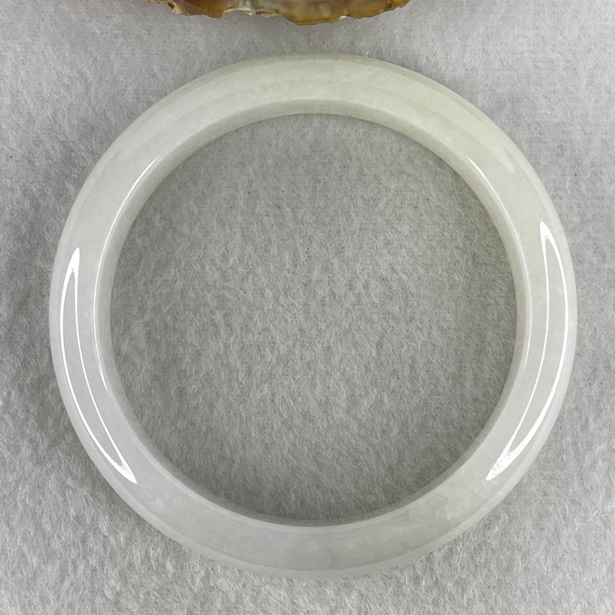 Natural Type A Near White Jadeite Bangle | 61.2mm Inner Diameter (62.51g 13.0x8.0mm | Slight External Line | Pure Mind, Serenity & Aura Cleansing) - Huangs Jadeite and Jewelry Pte Ltd