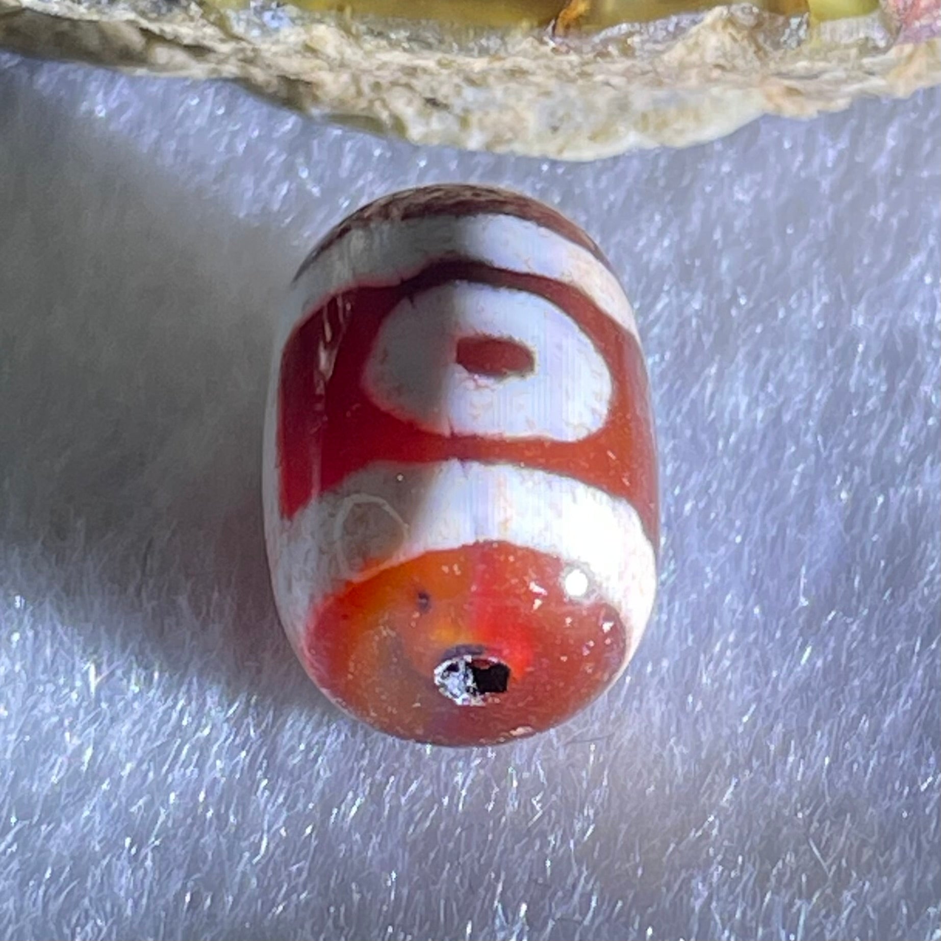 Natural Powerful Tibetan Old Oily Agate 2 Eyes Dzi Bead Heavenly Master (Tian Zhu) 二眼天诛 2.46g 14.0 by 10.2mm - Huangs Jadeite and Jewelry Pte Ltd