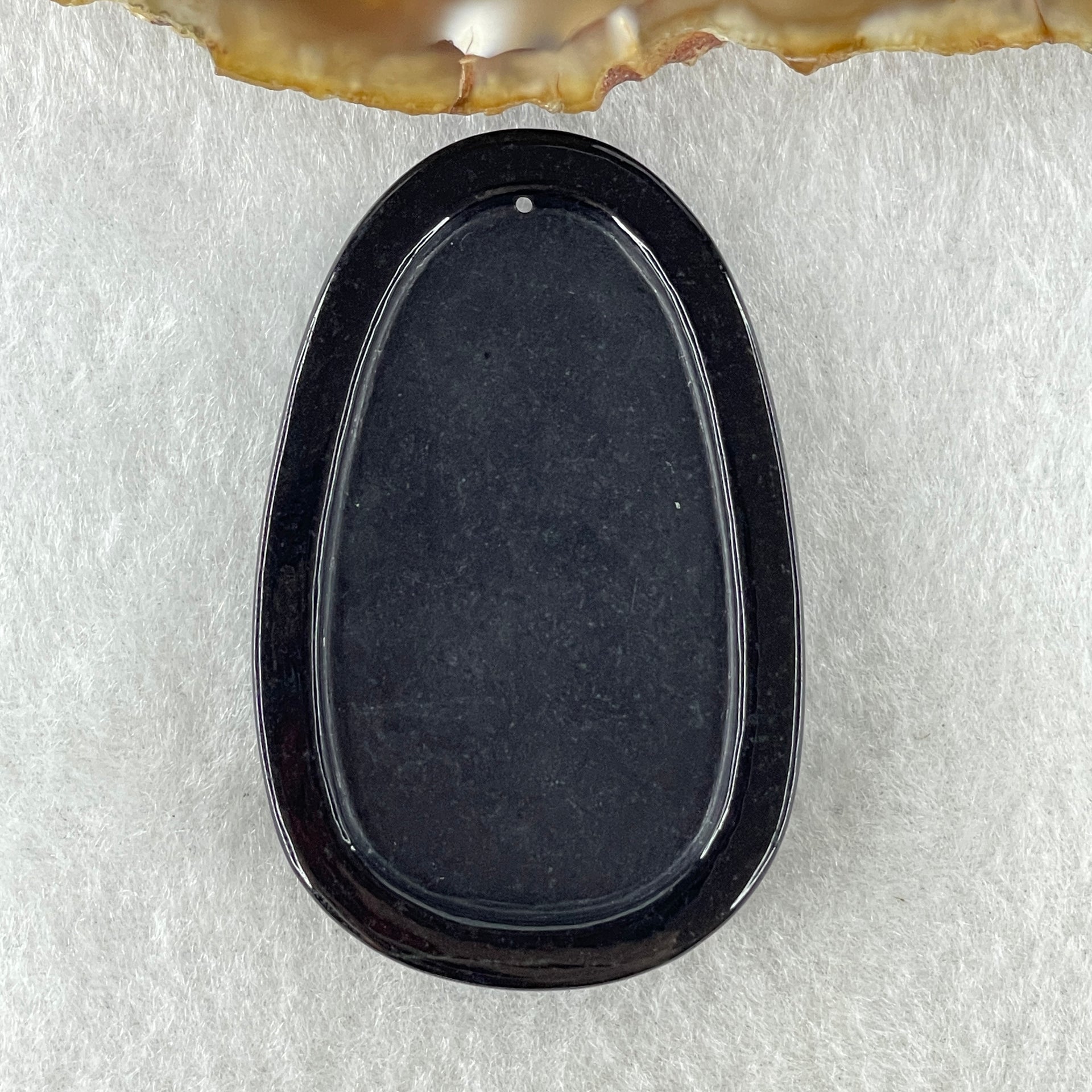 Type A Opaque to Partial Translucent Black Omphacite Jadeite Thousand Hand Guan Yin Pendant Rat Zodiac Guardian 19.78g 53.3 by 34.3 by 8.6mm - Huangs Jadeite and Jewelry Pte Ltd
