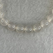 Natural Type A Green Jadeite with White Agate Beads and Donut Bracelet 22.26g 15cm 13.3mm 1Bead - 9.7mm 2 Beads - 8.3mm 17Beads - Huangs Jadeite and Jewelry Pte Ltd
