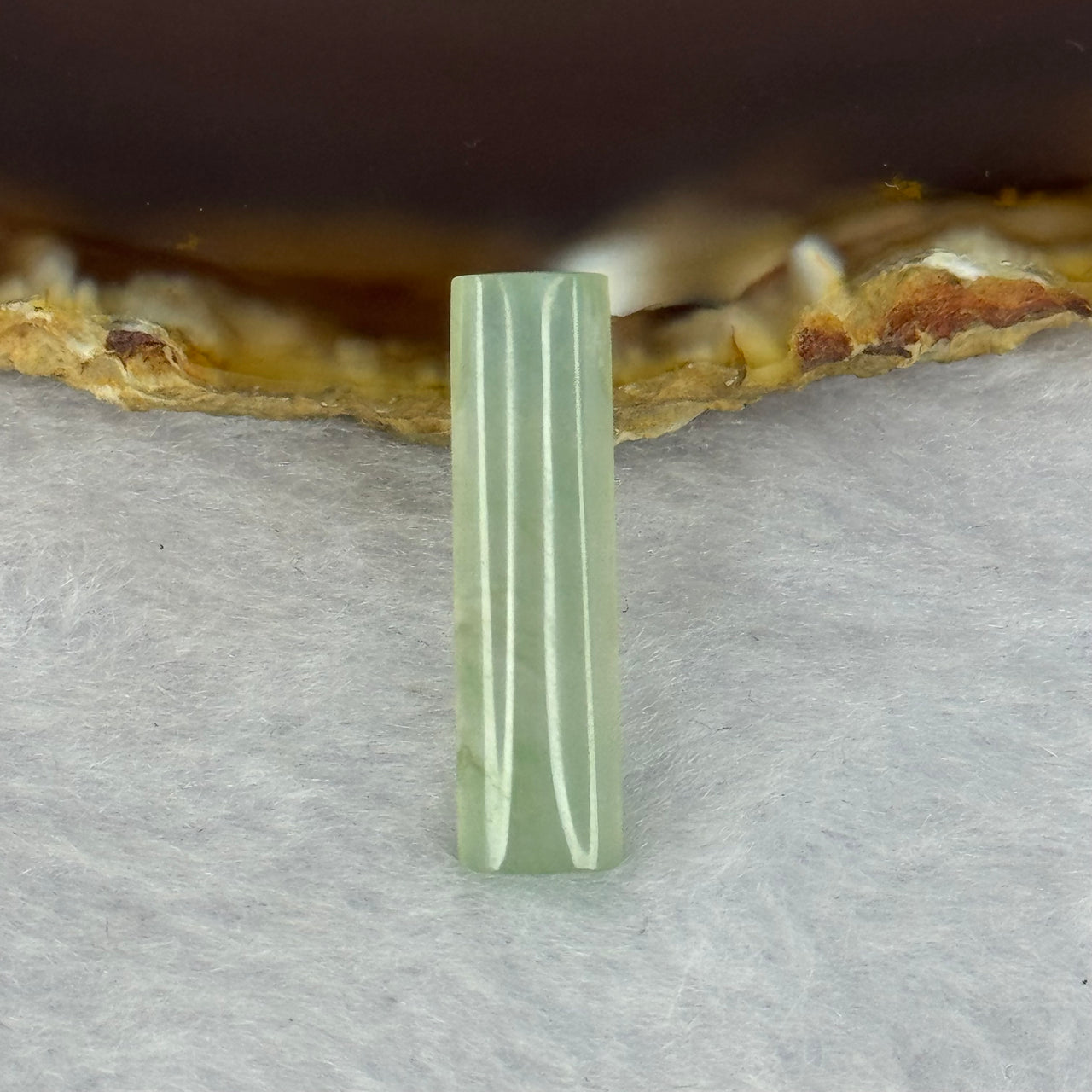 Type A ICY Green Jadeite Jade Stone For Setting 7.45ct 23.7 by 6.6 by 3.7mm - Huangs Jadeite and Jewelry Pte Ltd