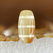 Natural Powerful Tibetan Old Oily Agate 3-Lines Dzi Bead Heavenly Master (Tian Zhu) 三行天诛 3.21g 20.0 by 10.4mm - Huangs Jadeite and Jewelry Pte Ltd