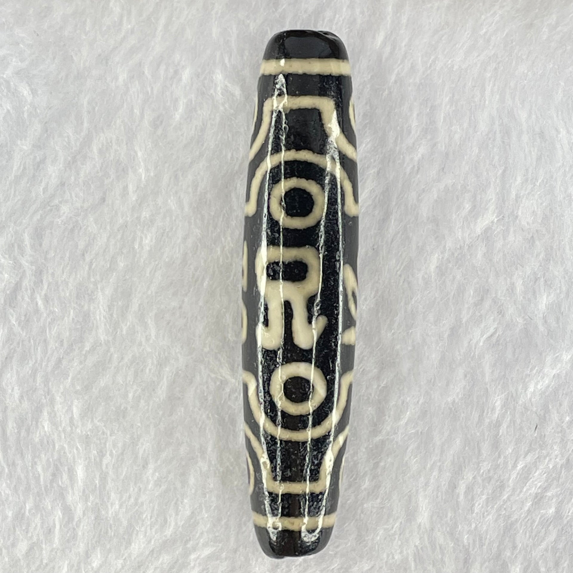 Natural Powerful Tibetan Old Oily Agate 8 Eyes Om Mani Padme Hum Dzi Bead Heavenly Master (Tian Zhu) 六字箴言八眼天珠 15.12g 59.0 by 13.0mm - Huangs Jadeite and Jewelry Pte Ltd