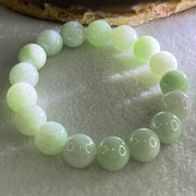 Type A Light Green Jadeite Beads Bracelet 51.61g 16.5cm 12.1mm 17 Beads - Huangs Jadeite and Jewelry Pte Ltd