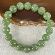 Type A Burmese Icy Oily Green Jade Jadeite Bracelet 39.07g 10.8mm bead 18 beads 16cm - Huangs Jadeite and Jewelry Pte Ltd