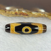 Natural Powerful Tibetan Old Oily Agate 3 Eyes Dzi Bead Heavenly Master (Tian Zhu) 三眼天诛 7.02g 37.7 by 11.3mm - Huangs Jadeite and Jewelry Pte Ltd