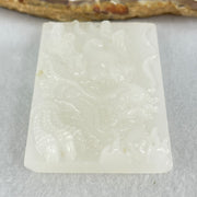 Natural White Nephrite Dragon Pendant 48.48g 57.4 by 39.5 by 11.4mm - Huangs Jadeite and Jewelry Pte Ltd