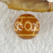 Natural Powerful Tibetan Old Oily Agate 3 Eyed Dharma Vajra Dzi Bead Heavenly Master (Tian Zhu) 三眼金刚杵天珠 1.46g 10.1 by 10.4mm - Huangs Jadeite and Jewelry Pte Ltd