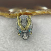 925 Sliver Dragon with Turquoise Eyes Bracelet Charm 11.25g 23.2 by 14.8 by 16.5 mm - Huangs Jadeite and Jewelry Pte Ltd
