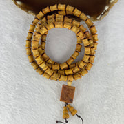 Natural High Oil Content Yabai Wood 高油崖柏 Bamboo Shape Beads Necklace 25.07g 7.4 mm 108 Beads Pendant 19.9 by 16.1 by 6.3 mm - Huangs Jadeite and Jewelry Pte Ltd