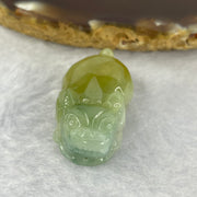 Type A Yellow with Sky Blue Jadeite Pixiu Pendent A货黄加天空蓝翡翠貔貅牌 11.92g 27.9 by 17.1 by 12.2 mm - Huangs Jadeite and Jewelry Pte Ltd
