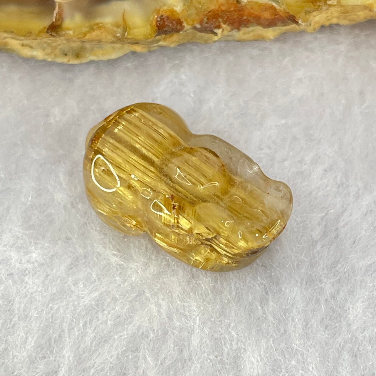Natural Golden Rutilated Pixiu Charm 2.83g 19.0 by 11.8 by 8.1mm - Huangs Jadeite and Jewelry Pte Ltd