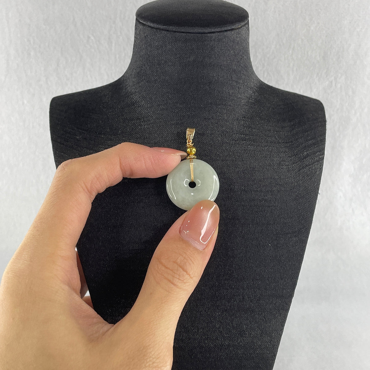 Natural Type A Light Green Jadeite Ping An Kou Pendant | Plump Jade Peace Disc Talisman (6.39g | 21.6 x 6.1mm) - Huangs Jadeite and Jewelry Pte Ltd