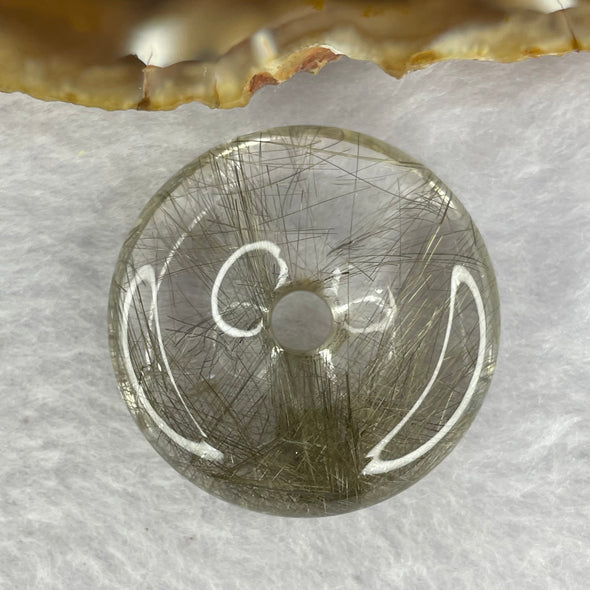Natural Copper Rutilated Quartz Ping An Kou Donut 20.724g 34.4 by 10.6mm - Huangs Jadeite and Jewelry Pte Ltd
