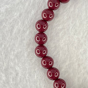 Natural Blood Red Cinnabar and Crystal Beads Bracelet with Flower and Pumpkin Charm 14.73g  15cm 6.4mm 24 Beads - Huangs Jadeite and Jewelry Pte Ltd