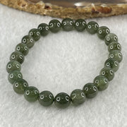 Good Grade Natural Cats Eye Green Rutilated Quartz Beads Bracelet 15.06g 15.5cm 7.8mm 24 Beads - Huangs Jadeite and Jewelry Pte Ltd