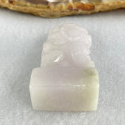 Type A Faint Lavender Jadeite Fu Dog Seal Display 25.66g 40.4 by 23.5 by 14.7mm - Huangs Jadeite and Jewelry Pte Ltd