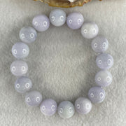 Type A Lavender Jadeite Beads Bracelet 52.68g 15.5cm 12.5mm 16 Beads - Huangs Jadeite and Jewelry Pte Ltd