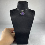 Natural Purple Charoite Necklace in S925 Sliver 6.57g 44cm 14.4mm - Huangs Jadeite and Jewelry Pte Ltd