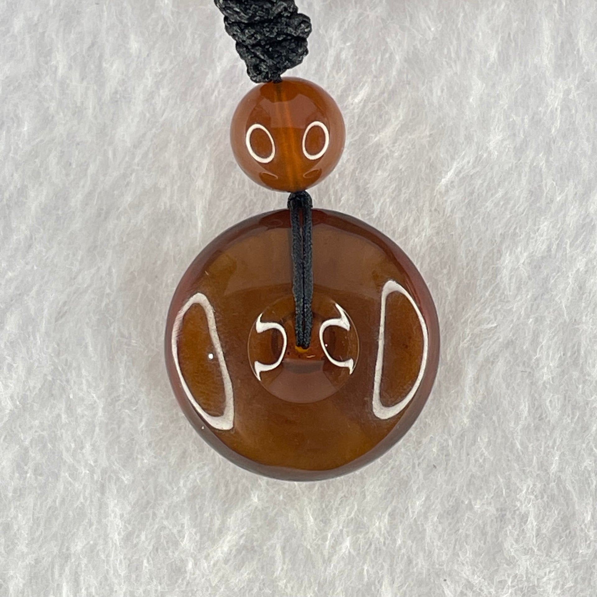 Natural Cognac Amber Ping An Kou Donut Pendant 3.92g 22.1 by 9.6mm 9.2mm 1 Beads - Huangs Jadeite and Jewelry Pte Ltd