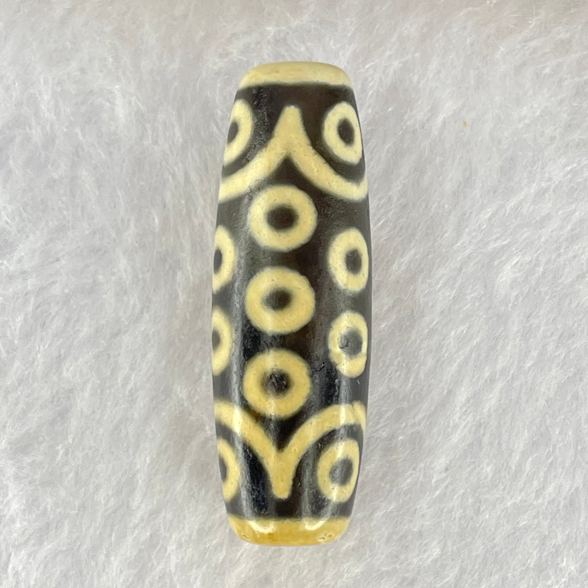 Natural Powerful Tibetan Old Oily Agate 21 Eyes Dzi Bead Heavenly Master (Tian Zhu) 二一眼天诛 9.81g 3.82 by 12.9mm - Huangs Jadeite and Jewelry Pte Ltd