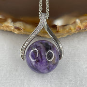 Natural Purple Charoite Necklace in S925 Sliver 6.57g 44cm 14.4mm - Huangs Jadeite and Jewelry Pte Ltd