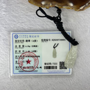 Type A Semi Icy Cai Shen Ye God of Fortune 4.93g 31.5 by 12.5 by 6.0mm - Huangs Jadeite and Jewelry Pte Ltd