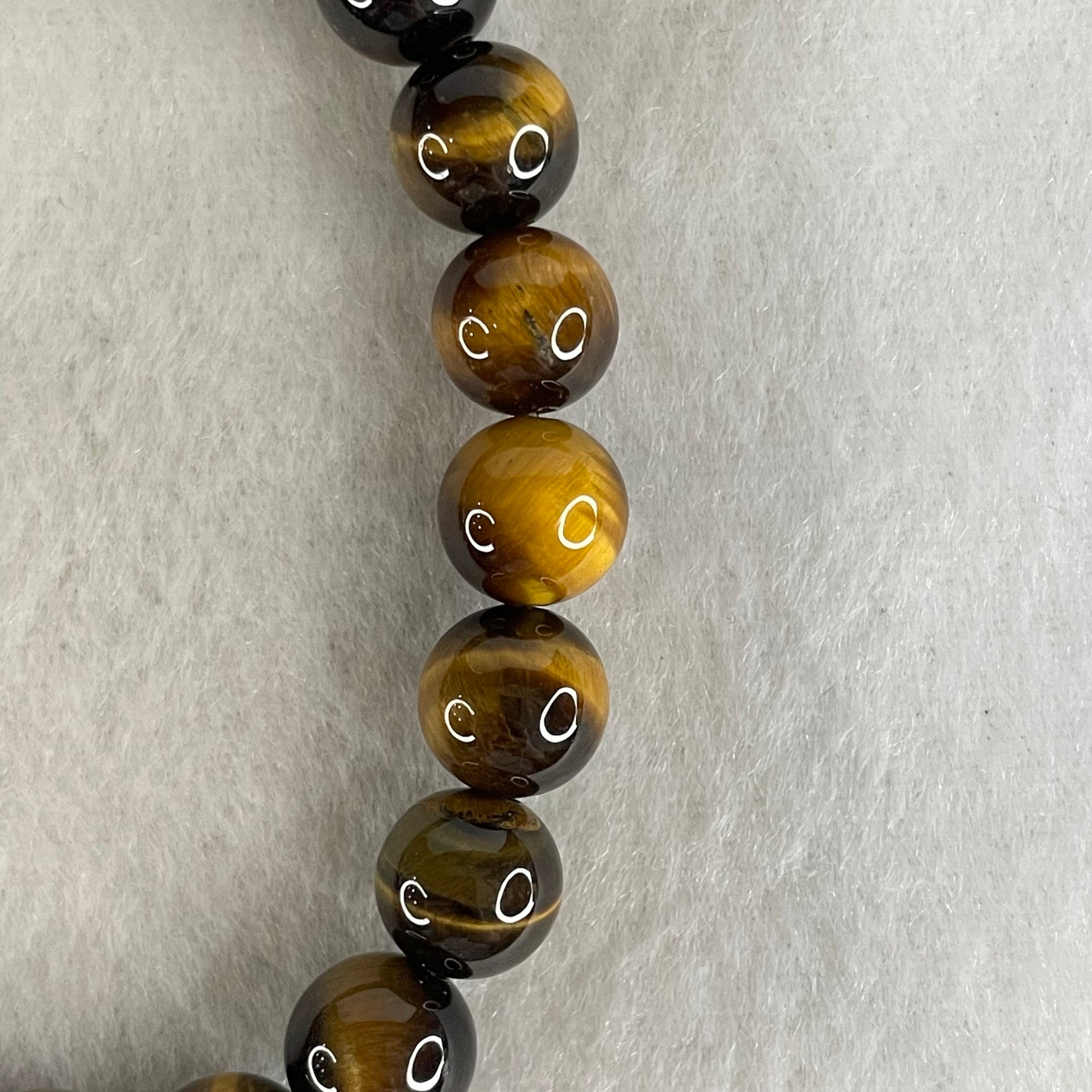 Natural Yellow Tiger's Eye Quartz Beads Bracelet 18.55g 16cm 8.5mm 23 Beads - Huangs Jadeite and Jewelry Pte Ltd