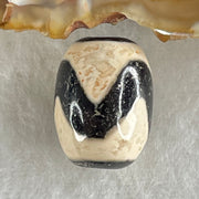 Natural Powerful Tibetan Old Oily Agate Tiger Tooth Daluo Dzi Bead Heavenly Master (Tian Zhu) 虎呀天诛 4.62g 17.9 by 13.3mm - Huangs Jadeite and Jewelry Pte Ltd