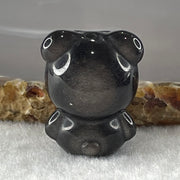 Black Obsidian Labubu Charm Display 14.90g 29.3 by 21.9 by 19.1mm - Huangs Jadeite and Jewelry Pte Ltd