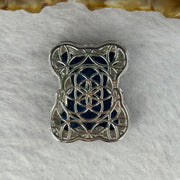 Natural Meteorite Bear Charm in S925 Silver with Crystals For Necklace / Bracelet (Blue Color) 7.24g 26.1 by 21.3 by 8.5mm - Huangs Jadeite and Jewelry Pte Ltd