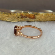 Good Grade Natural Auralite 23 in S925 Silver Rose Gold Color Ring (Adjustable Ring) 1.71g 8.0 by 6.0 by 2.5mm - Huangs Jadeite and Jewelry Pte Ltd