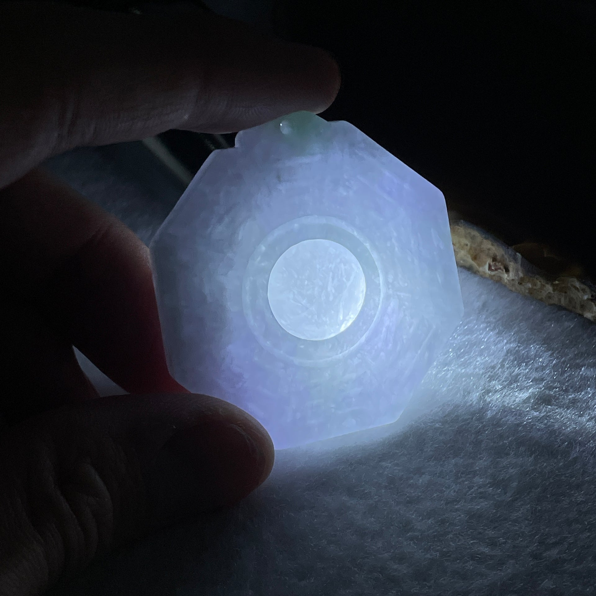 Certified Natural Type A Lavender with Green Spot Jadeite Tai Chi Bagua Pendant 26.65g 43.2 by 40.2 by 6.5mm - Huangs Jadeite and Jewelry Pte Ltd