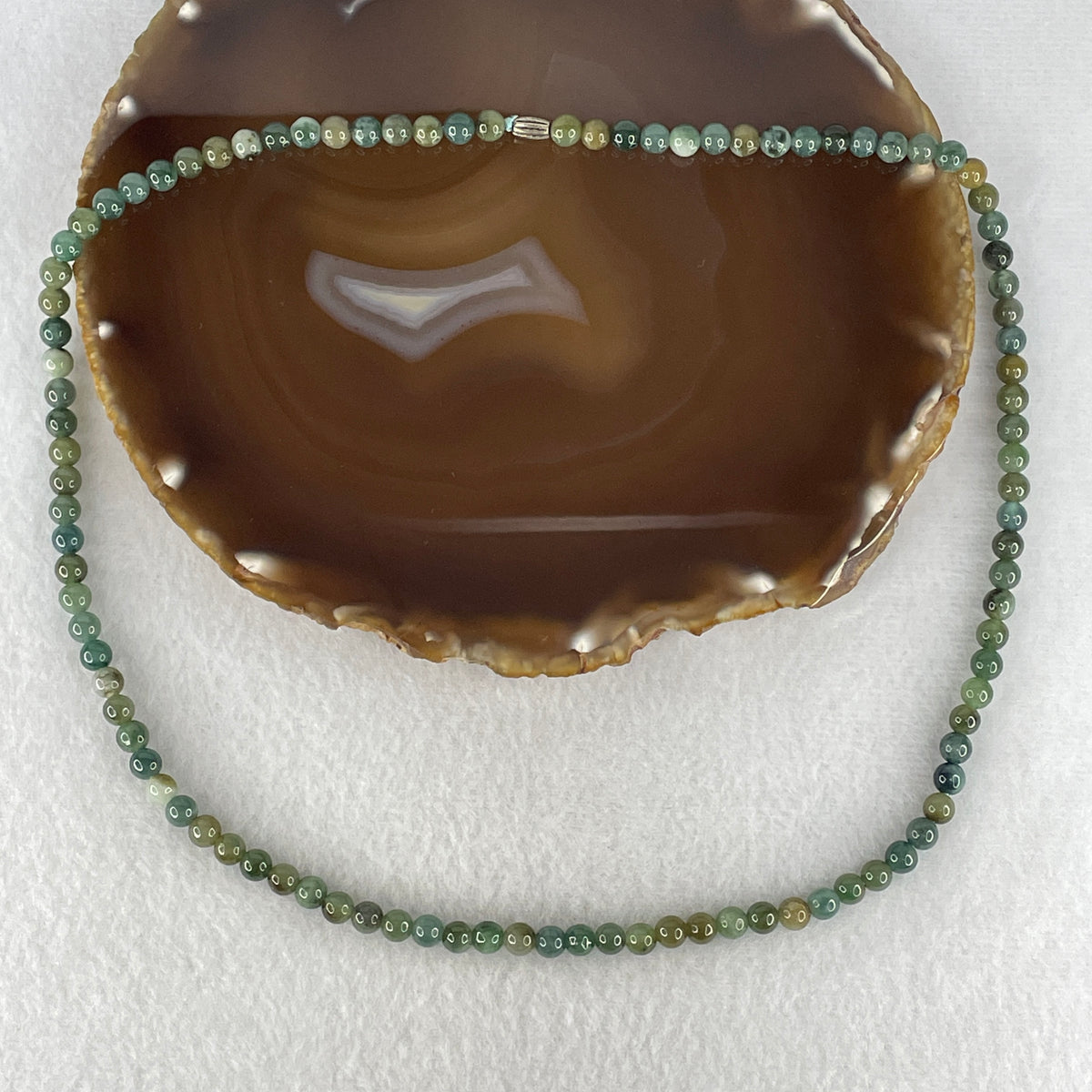 Natural Type A Multi-Color Jadeite Beads Necklace | 52cm Strand of 99 Matched 5.6mm Beads (28.72g | Vibrant Green, Blueish-Green & Honey Yellow | San Duo Wealth & Vitality)