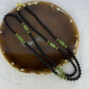 Natural Black Gold King Amber Beads with Crystals Necklace 天然黑金翁王琥珀项链 24.48g 76cm 8.0mm 6 Beads 5.9mm 154 Beads - Huangs Jadeite and Jewelry Pte Ltd