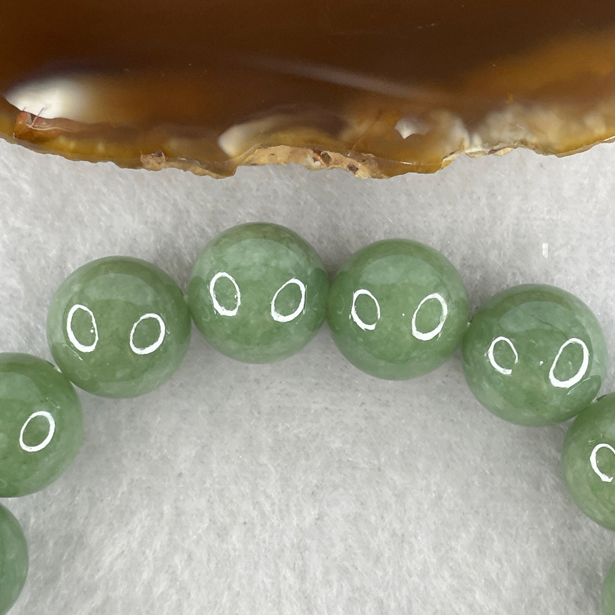 Natural Type A Green Jadeite Beads Bracelet | 17cm Strand of 16 Beads 13.4mm (66.31g | Sovereign Abundance, Health & Heart Vitality)