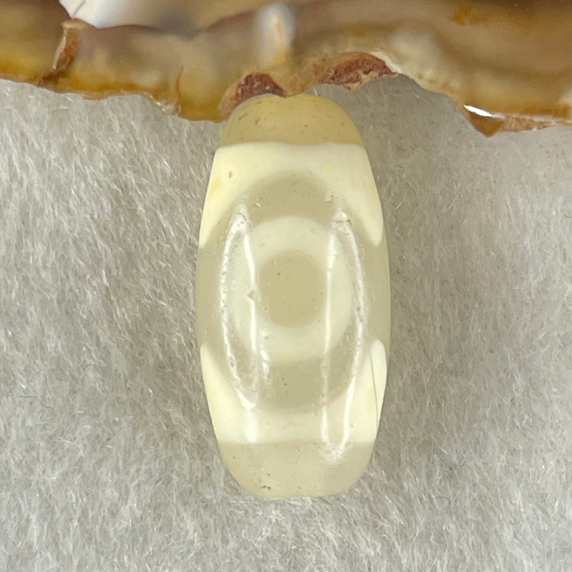 Natural Powerful Tibetan Old Oily Agate 3 Eyes Dzi Bead Heavenly Master (Tian Zhu) 三眼天诛 2.90g 20.5 by 9.8mm - Huangs Jadeite and Jewelry Pte Ltd