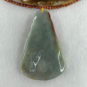 Grand Master Type A Brownish Red with Green Jadeite Tiger with Flower Double Side Pendant 117.50g 84.0 by 54.6 by 16.9mm - Huangs Jadeite and Jewelry Pte Ltd