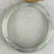 Type A Light Lavender Green with Wuji Grey Piao Hua Jadeite Bangle 38.30g Internal Diameter 51.8mm 11.7 by 6.9mm (Very Slight Internal Lines) - Huangs Jadeite and Jewelry Pte Ltd