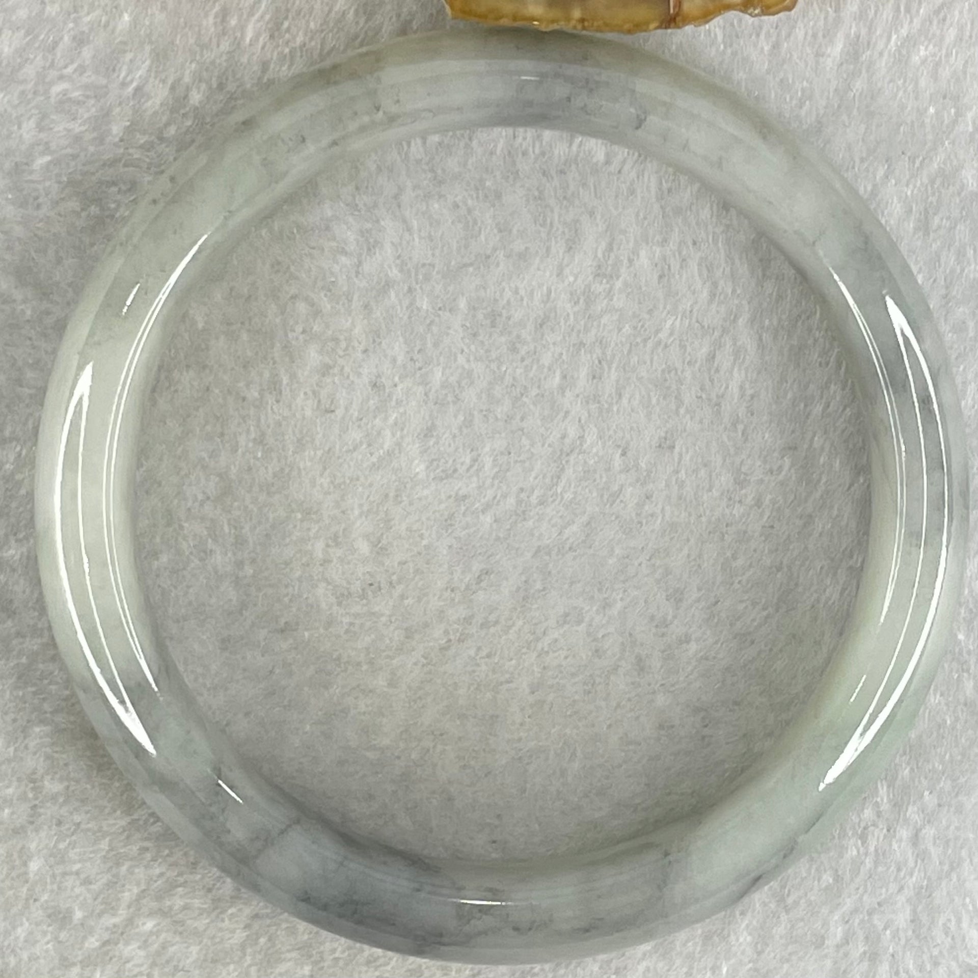 Type A Light Lavender Green with Wuji Grey Piao Hua Jadeite Bangle 38.30g Internal Diameter 51.8mm 11.7 by 6.9mm (Very Slight Internal Lines) - Huangs Jadeite and Jewelry Pte Ltd